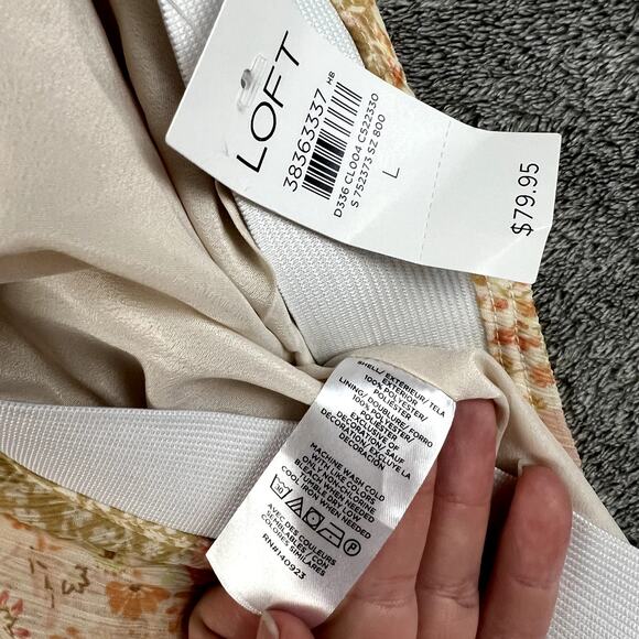 Loft Maxi Skirt Womens L Floral Patchwork Lace Trim Boho Cottagecore NWT - Picture 5 of 9